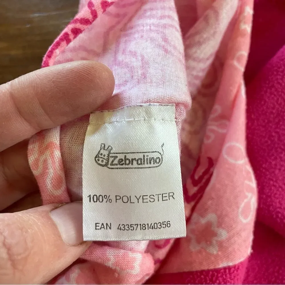 Little Girls Pink Infinity Scarf Snowflakes